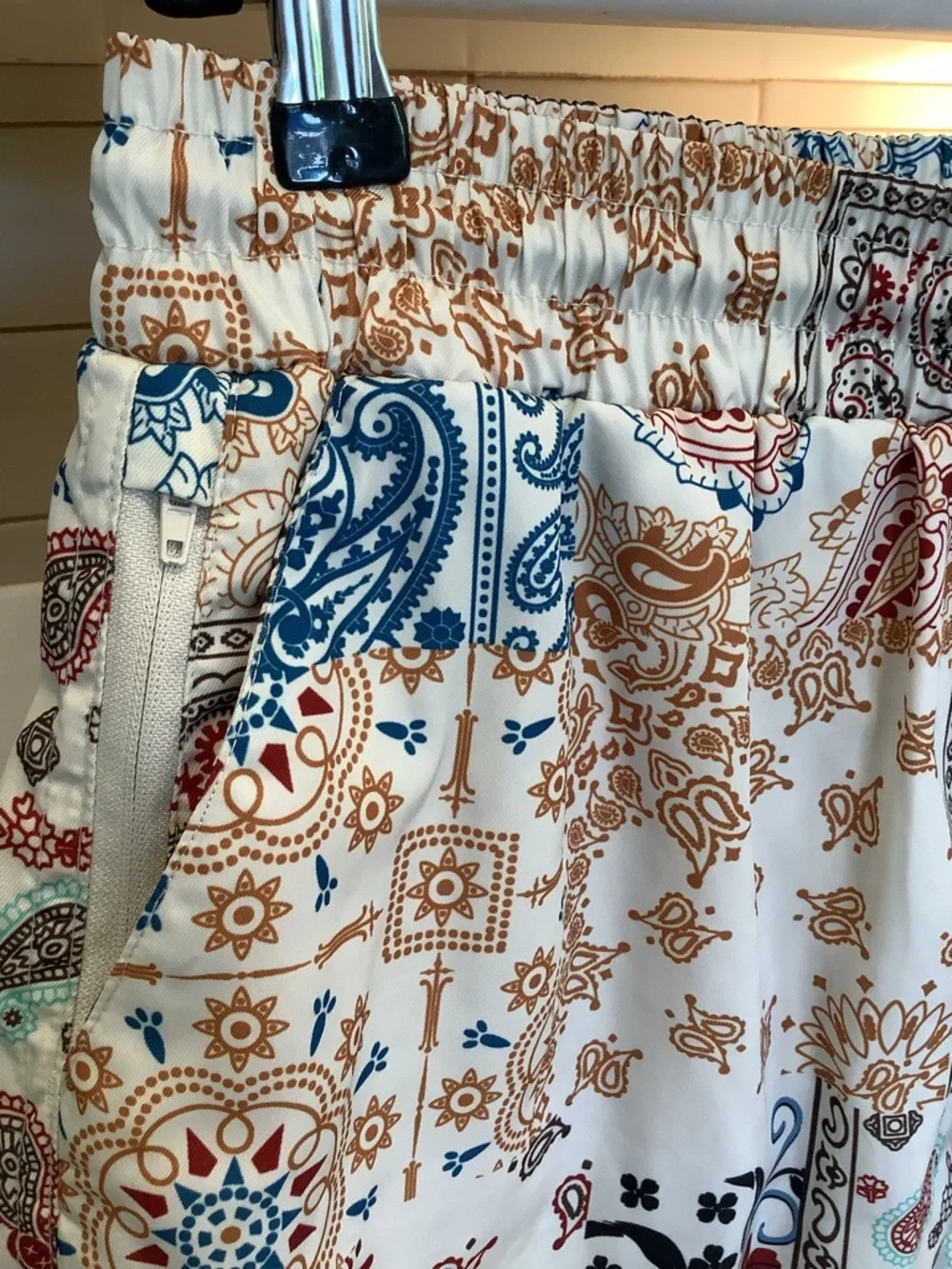 Maison Article Paisley Patchwork Drawstring Hybrid Shorts Size Large
